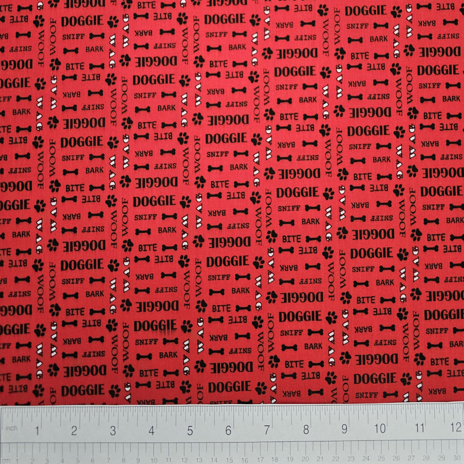 Doggie Dog Bandana Fabric by the Yard | Poly Cotton Blend Craft Fabric for Sewing, Quilting & Grooming Bandanas | Pre-Cut Available F7121
