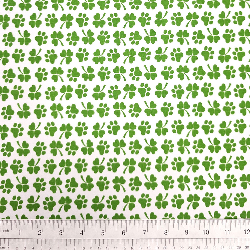 St. Patrick's Day Dog Bandana Fabric by the Yard | Poly Cotton Blend Craft Fabric for Sewing, Quilting & Grooming Bandanas | Pre-Cut Available F7123