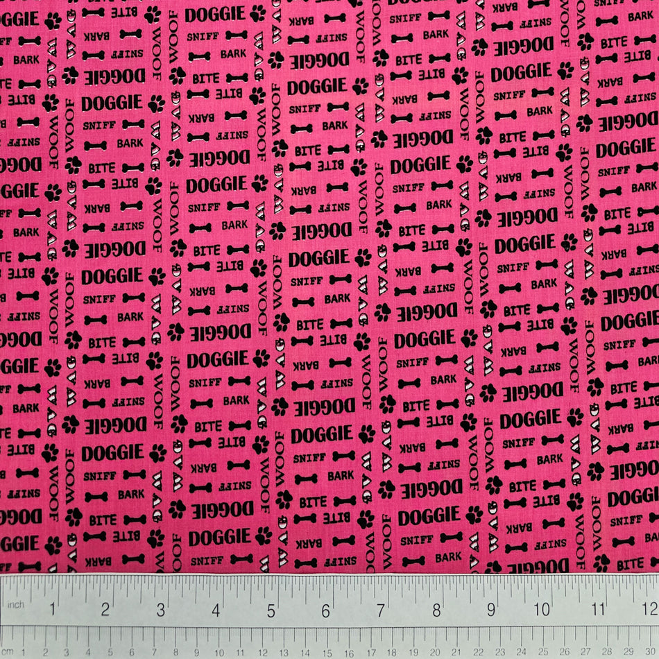 Doggie / Casual Dog Bandana Fabric by the Yard | Poly Cotton Blend Craft Fabric for Sewing, Quilting & Grooming Bandanas | Pre-Cut Available F7145