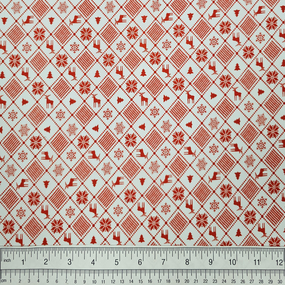 Christmas / Winter Dog Bandana Fabric by the Yard | Poly Cotton Blend Craft Fabric for Sewing, Quilting & Grooming Bandanas | Pre-Cut Available F7151