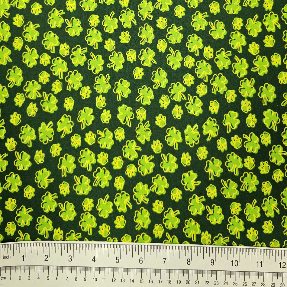 St. Patrick's Day Dog Bandana Fabric by the Yard | Poly Cotton Blend Craft Fabric for Sewing, Quilting & Grooming Bandanas | Pre-Cut Available F7152