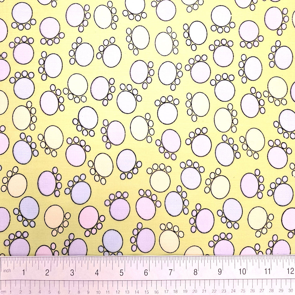Paws N' Bones Dog Bandana Fabric by the Yard | Poly Cotton Blend Craft Fabric for Sewing, Quilting & Grooming Bandanas | Pre-Cut Available F7154