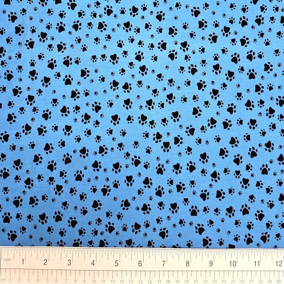 Paws N' Bones Dog Bandana Fabric by the Yard | Poly Cotton Blend Craft Fabric for Sewing, Quilting & Grooming Bandanas | Pre-Cut Available F7160