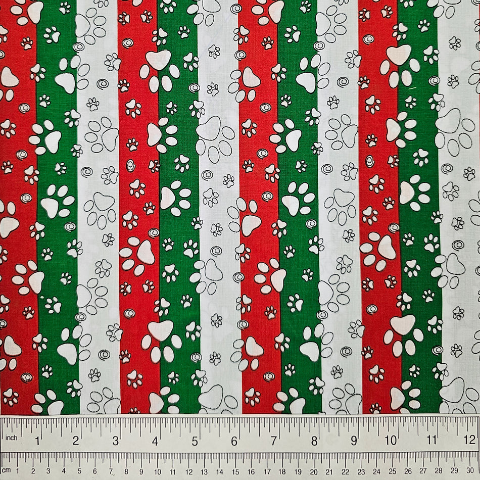 Paws N' Bones Dog Bandana Fabric by the Yard | Poly Cotton Blend Craft Fabric for Sewing, Quilting & Grooming Bandanas | Pre-Cut Available F7161