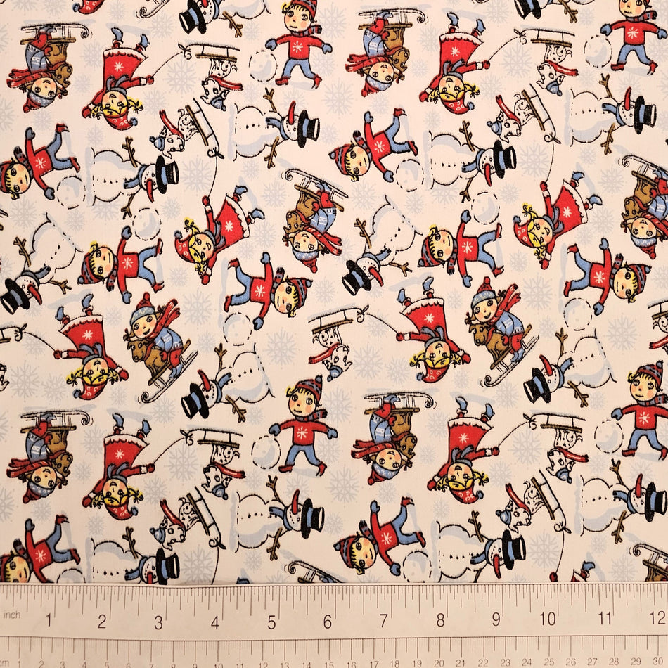 Christmas / Winter Dog Bandana Fabric by the Yard | Poly Cotton Blend Craft Fabric for Sewing, Quilting & Grooming Bandanas | Pre-Cut Available F7162