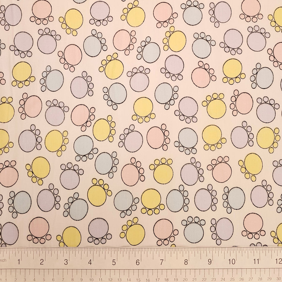 Paws N' Bones / Easter Dog Bandana Fabric by the Yard | Poly Cotton Blend Craft Fabric for Sewing, Quilting & Grooming Bandanas | Pre-Cut Available F7168