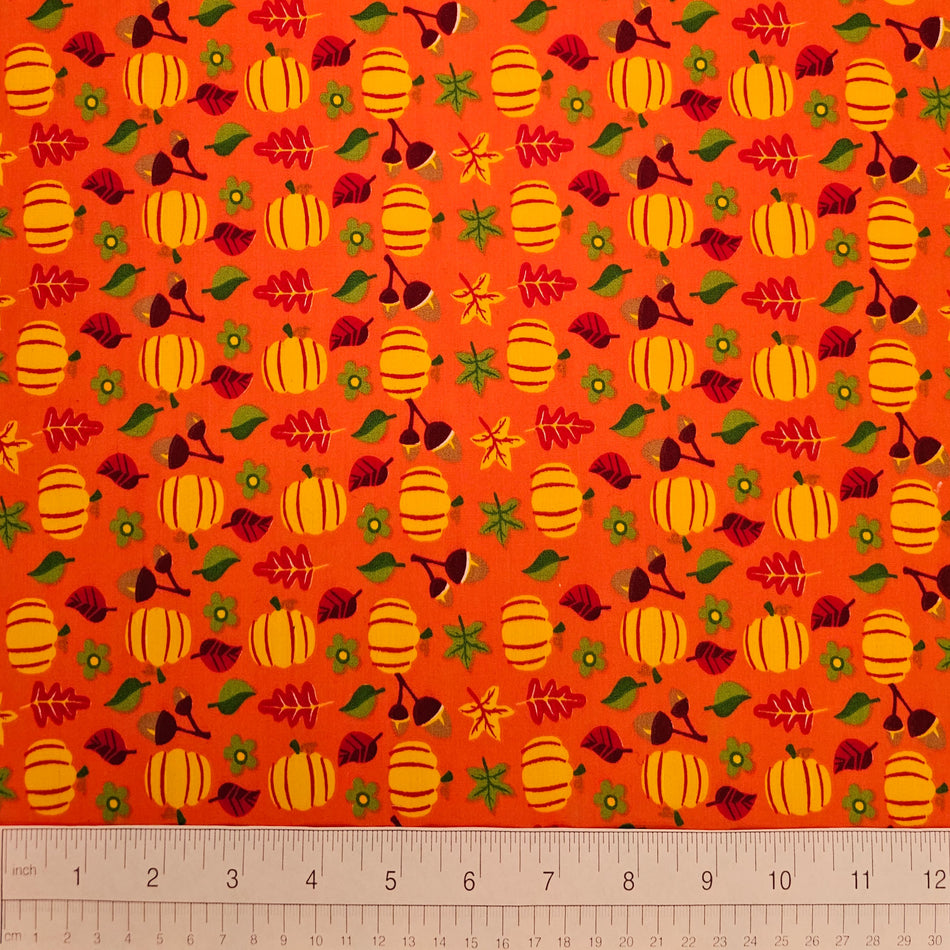Fall / Thanksgiving Dog Bandana Fabric by the Yard | Poly Cotton Blend Craft Fabric for Sewing, Quilting & Grooming Bandanas | Pre-Cut Available F7171