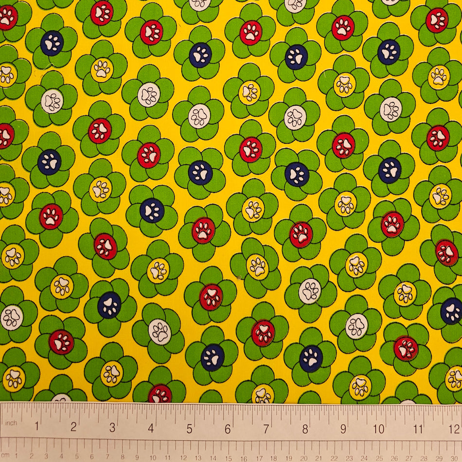 Spring / Summer Dog Bandana Fabric by the Yard | Poly Cotton Blend Craft Fabric for Sewing, Quilting & Grooming Bandanas | Pre-Cut Available F7177