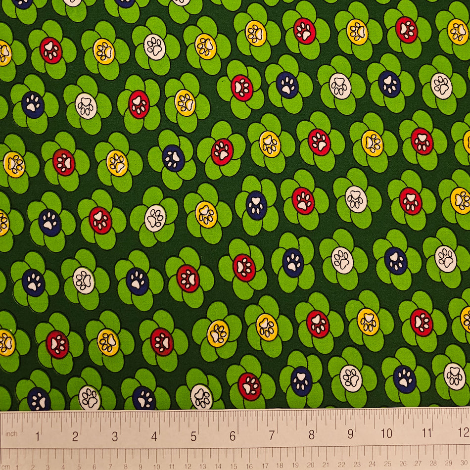 Spring / Summer Dog Bandana Fabric by the Yard | Poly Cotton Blend Craft Fabric for Sewing, Quilting & Grooming Bandanas | Pre-Cut Available F7179