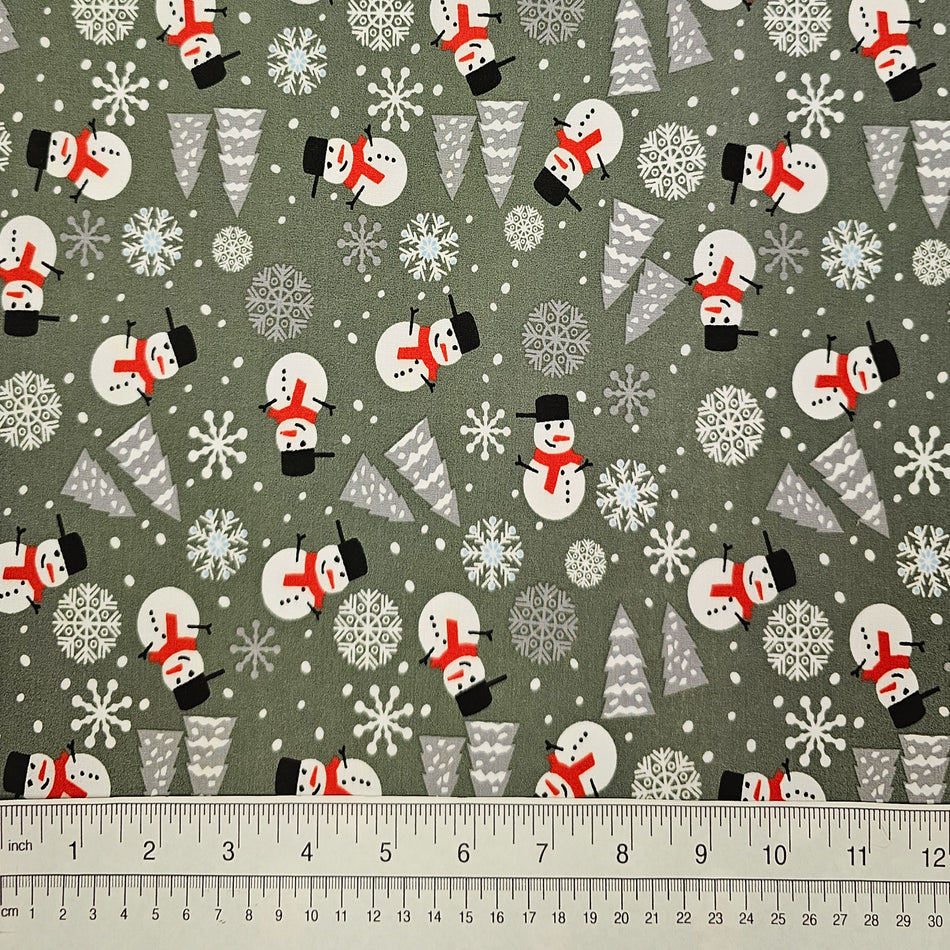 Christmas / Winter Dog Bandana Fabric by the Yard | Poly Cotton Blend Craft Fabric for Sewing, Quilting & Grooming Bandanas | Pre-Cut Available F7183