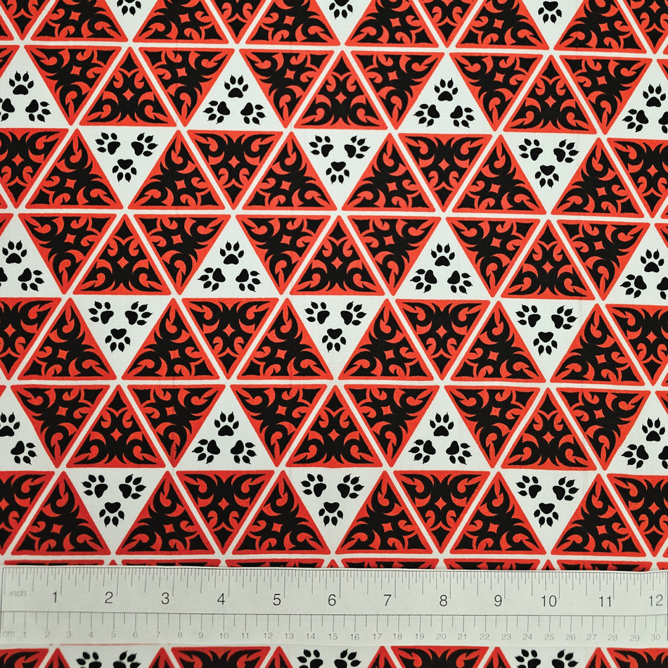 Paws N' Bones Dog Bandana Fabric by the Yard | Poly Cotton Blend Craft Fabric for Sewing, Quilting & Grooming Bandanas | Pre-Cut Available F7021