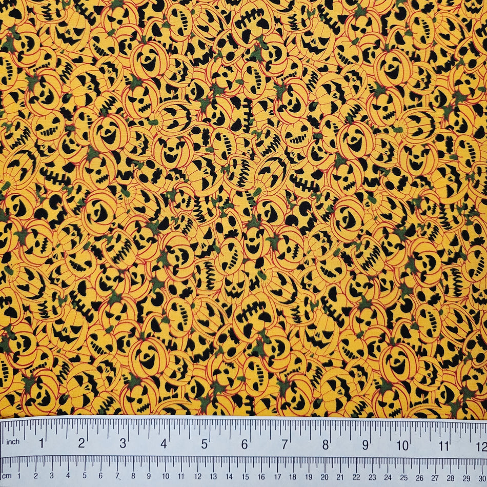 Halloween Dog Bandana Fabric by the Yard | Poly Cotton Blend Craft Fabric for Sewing, Quilting & Grooming Bandanas | Pre-Cut Available F7212