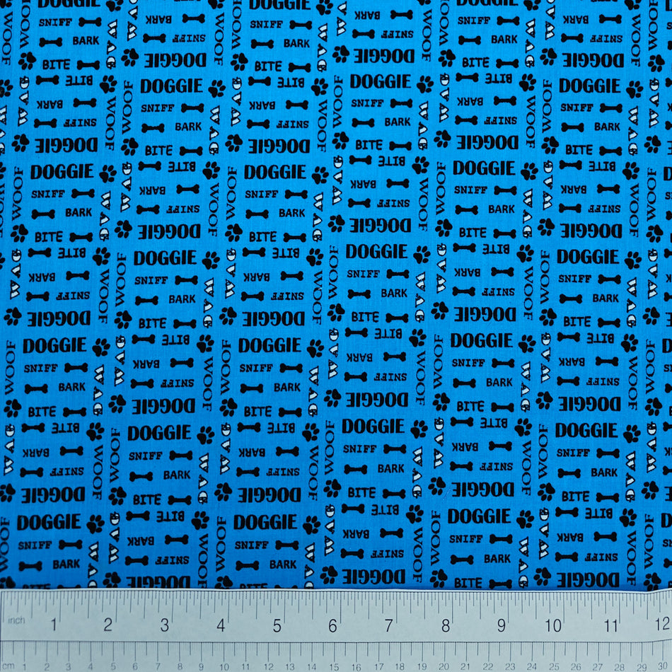 Doggie Dog Bandana Fabric by the Yard | Poly Cotton Blend Craft Fabric for Sewing, Quilting & Grooming Bandanas | Pre-Cut Available F7222