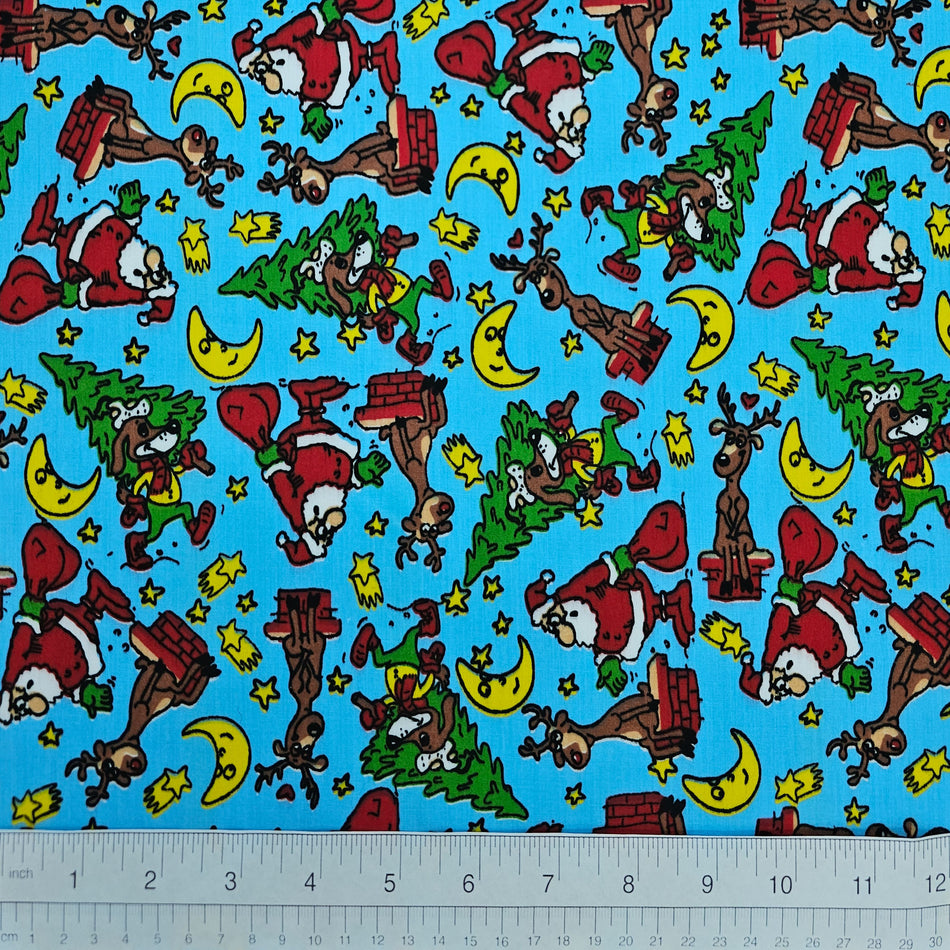 Christmas / Winter Dog Bandana Fabric by the Yard | Poly Cotton Blend Craft Fabric for Sewing, Quilting & Grooming Bandanas | Pre-Cut Available F7223