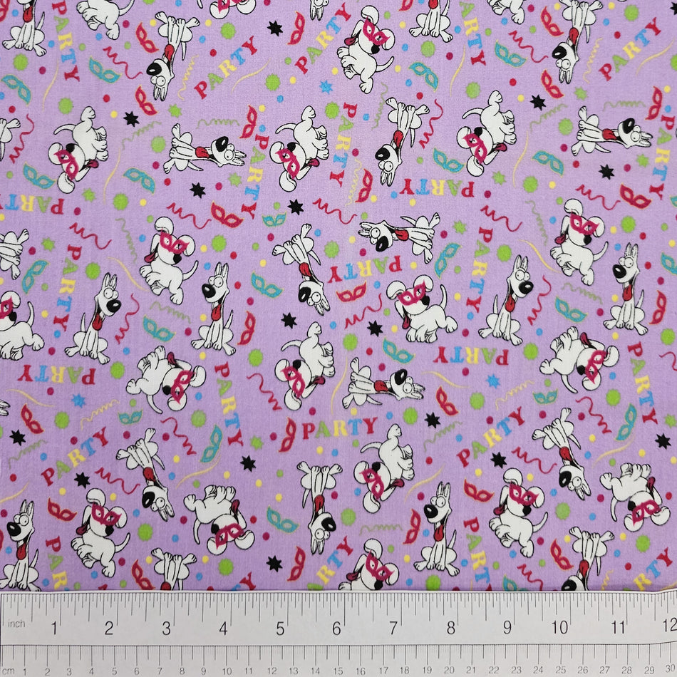 Birthday Dog Bandana Fabric by the Yard | Poly Cotton Blend Craft Fabric for Sewing, Quilting & Grooming Bandanas | Pre-Cut Available F7240