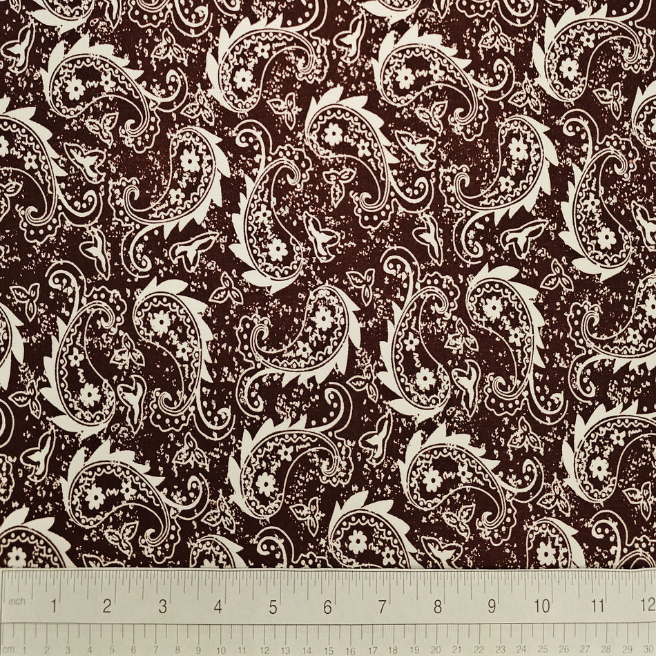 Paisley Dog Bandana Fabric by the Yard | Poly Cotton Blend Craft Fabric for Sewing, Quilting & Grooming Bandanas | Pre-Cut Available F7252