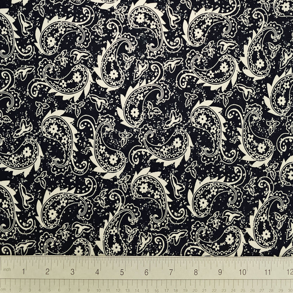 Paisley Dog Bandana Fabric by the Yard | Poly Cotton Blend Craft Fabric for Sewing, Quilting & Grooming Bandanas | Pre-Cut Available F7253