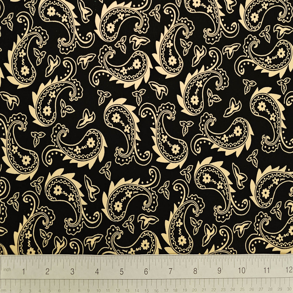 Paisley Dog Bandana Fabric by the Yard | Poly Cotton Blend Craft Fabric for Sewing, Quilting & Grooming Bandanas | Pre-Cut Available F7254