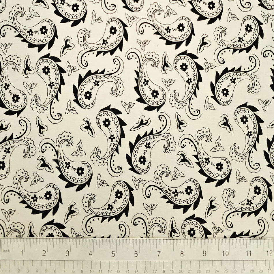 Paisley Dog Bandana Fabric by the Yard | Poly Cotton Blend Craft Fabric for Sewing, Quilting & Grooming Bandanas | Pre-Cut Available F7257