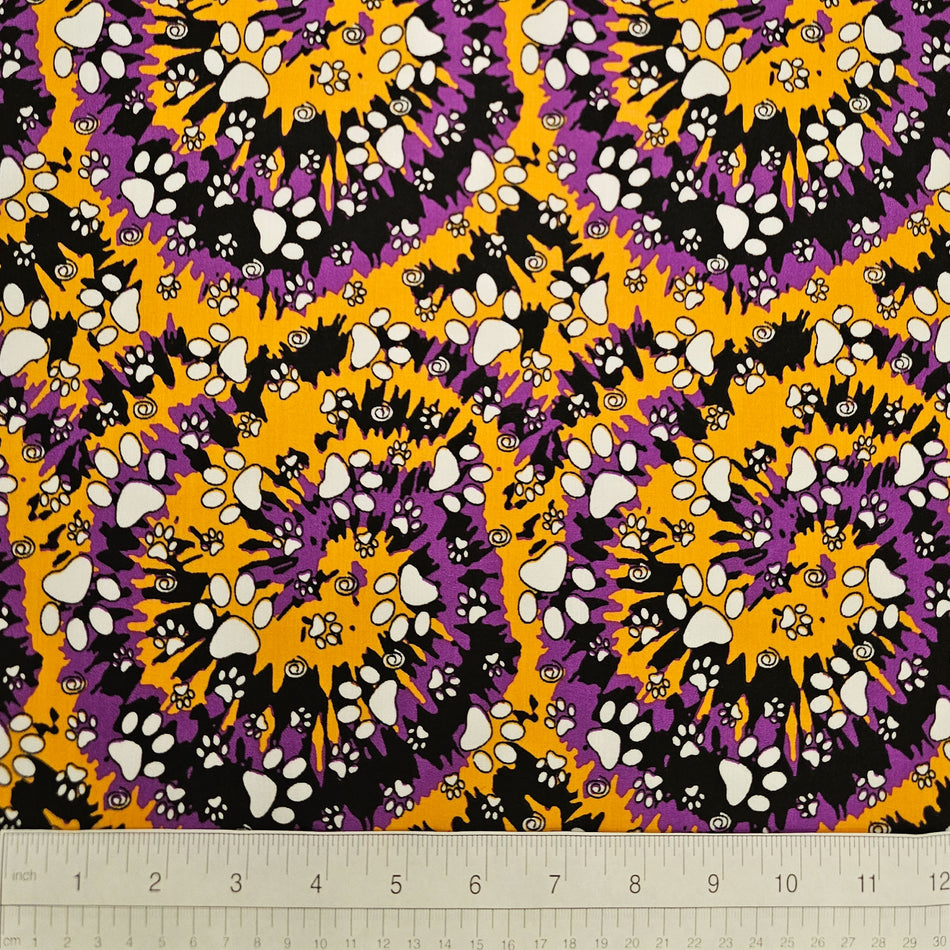Paws N' Bones Dog Bandana Fabric by the Yard | Poly Cotton Blend Craft Fabric for Sewing, Quilting & Grooming Bandanas | Pre-Cut Available F7259