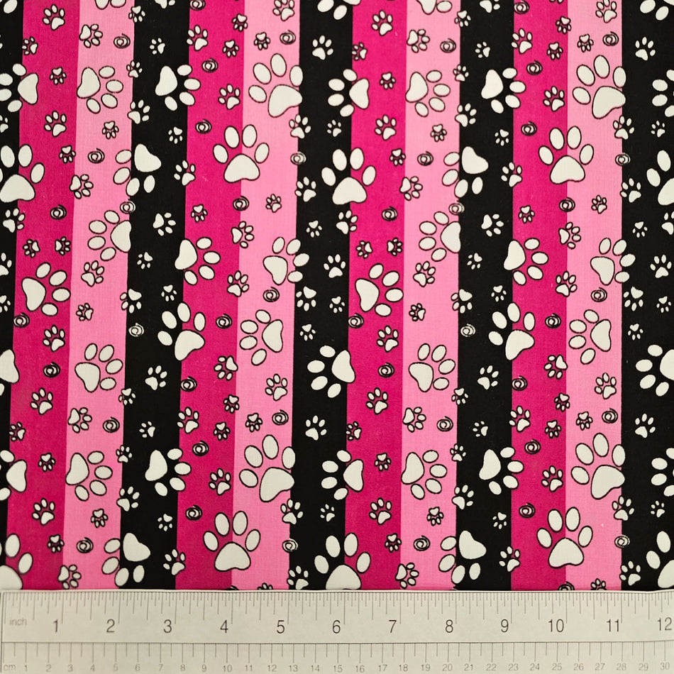 Paws N' Bones Dog Bandana Fabric by the Yard | Poly Cotton Blend Craft Fabric for Sewing, Quilting & Grooming Bandanas | Pre-Cut Available F7260