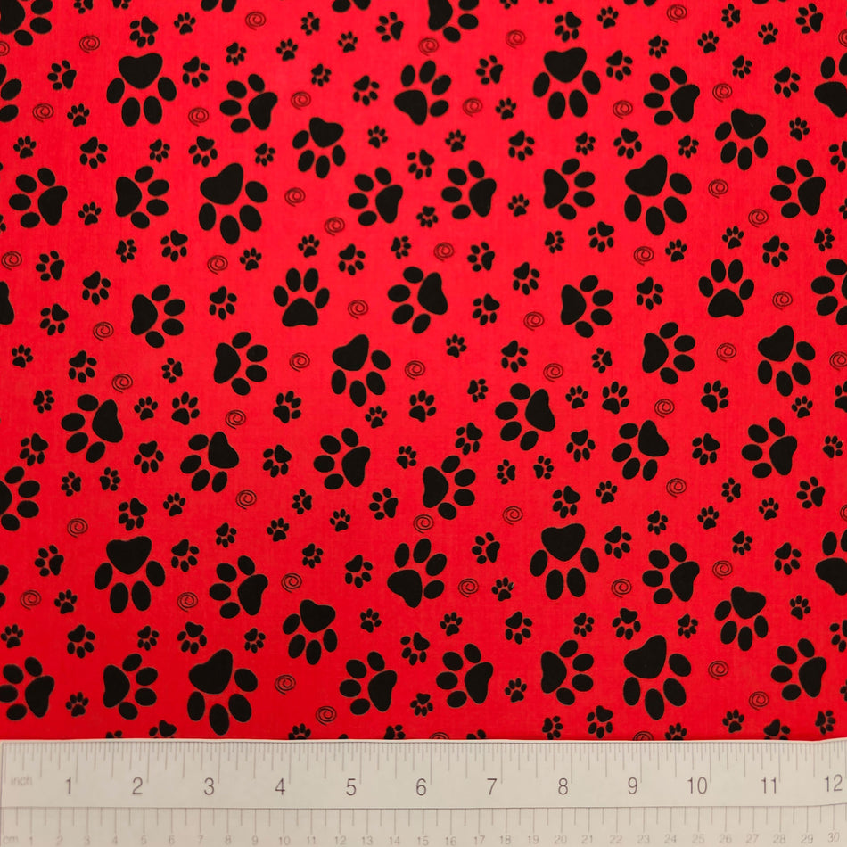 Paws N' Bones Dog Bandana Fabric by the Yard | Poly Cotton Blend Craft Fabric for Sewing, Quilting & Grooming Bandanas | Pre-Cut Available F7266
