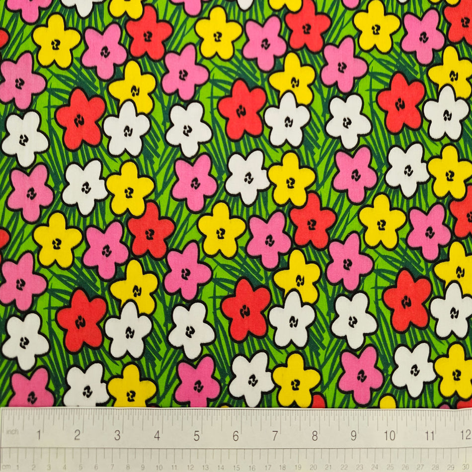 Spring / Summer Dog Bandana Fabric by the Yard | Poly Cotton Blend Craft Fabric for Sewing, Quilting & Grooming Bandanas | Pre-Cut Available F7268