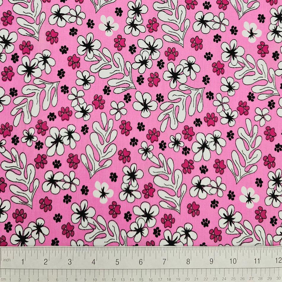 Spring / Summer Dog Bandana Fabric by the Yard | Poly Cotton Blend Craft Fabric for Sewing, Quilting & Grooming Bandanas | Pre-Cut Available F7269