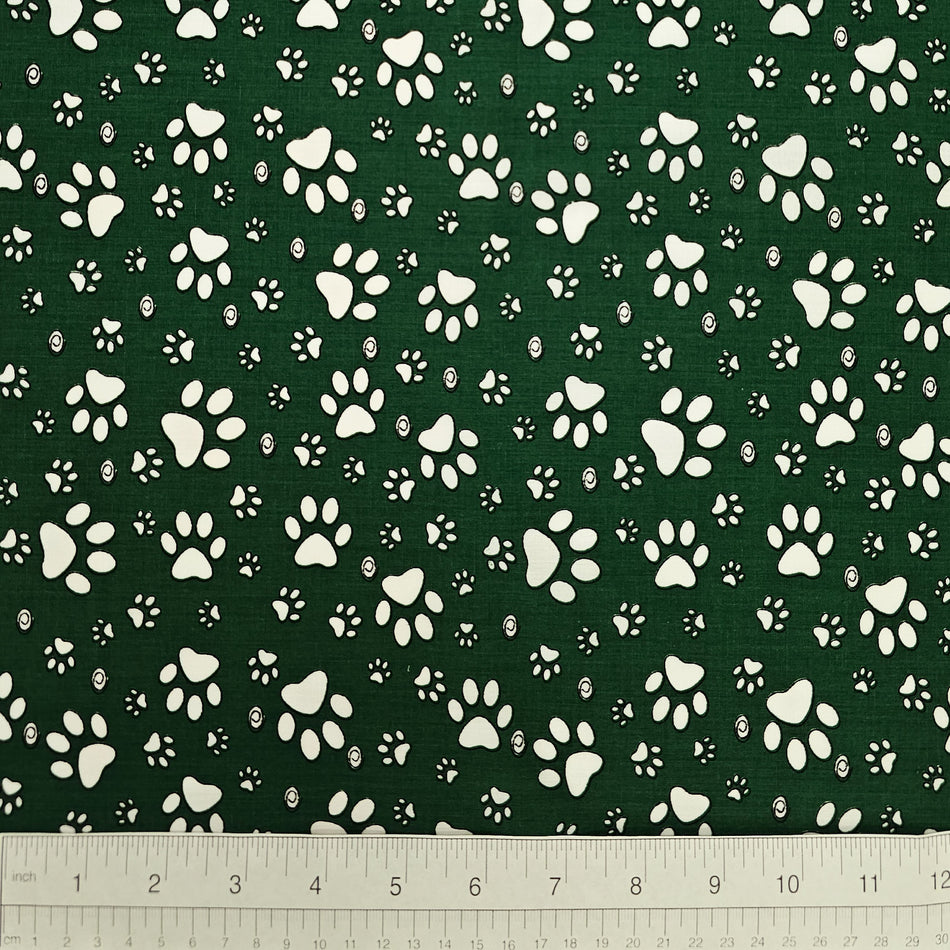 Paws N' Bones Dog Bandana Fabric by the Yard | Poly Cotton Blend Craft Fabric for Sewing, Quilting & Grooming Bandanas | Pre-Cut Available F7284