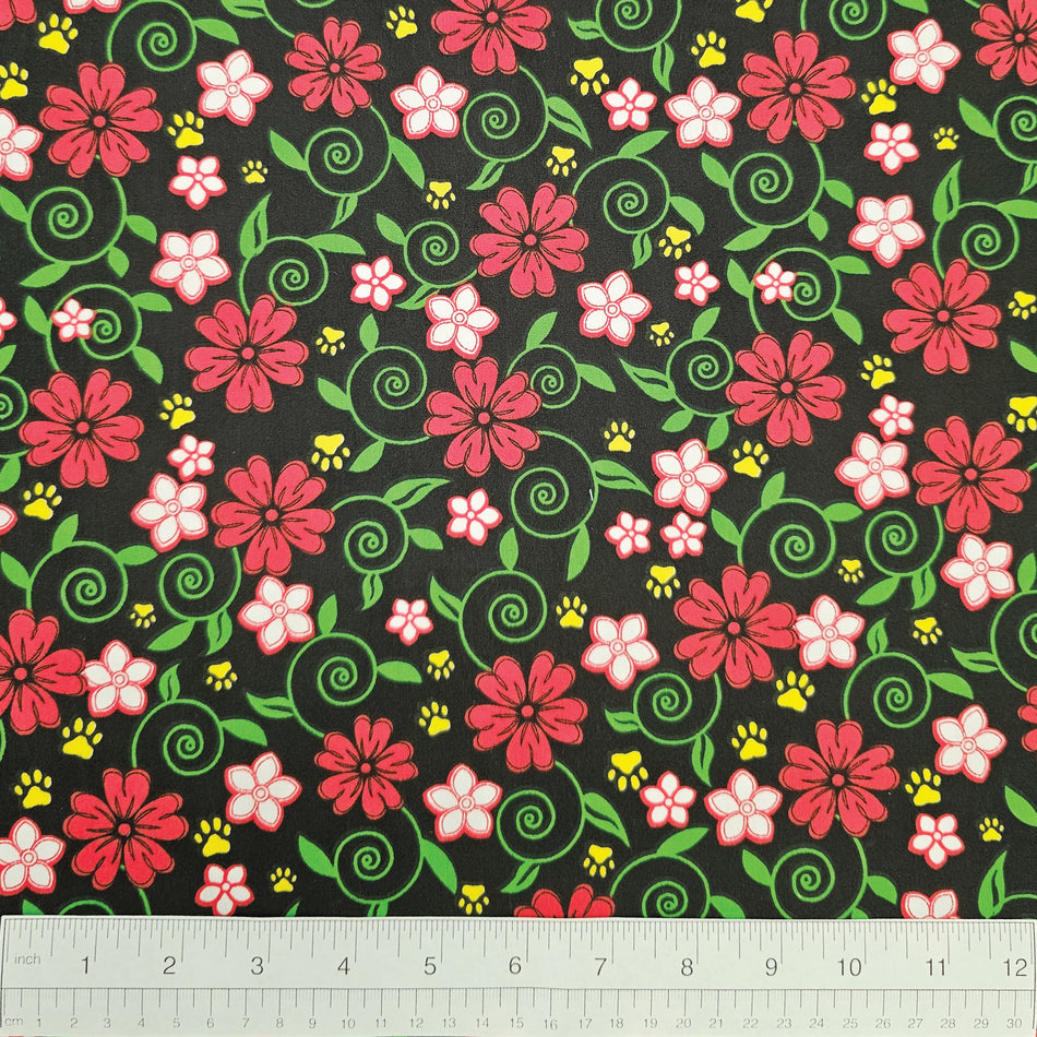 Spring / Summer Dog Bandana Fabric by the Yard | Poly Cotton Blend Craft Fabric for Sewing, Quilting & Grooming Bandanas | Pre-Cut Available F7030