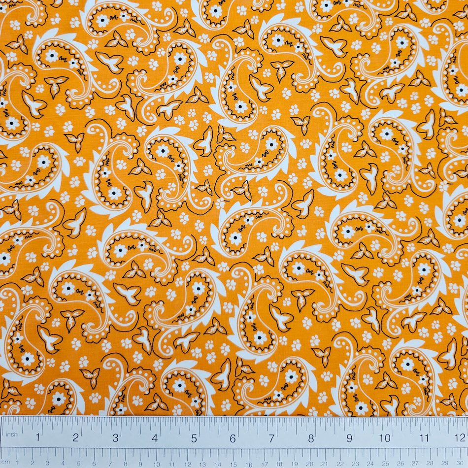 Paisley Dog Bandana Fabric by the Yard | Poly Cotton Blend Craft Fabric for Sewing, Quilting & Grooming Bandanas | Pre-Cut Available F7051