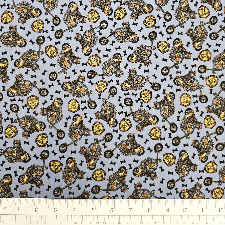 Doggie Dog Bandana Fabric by the Yard | Poly Cotton Blend Craft Fabric for Sewing, Quilting & Grooming Bandanas | Pre-Cut Available F7057