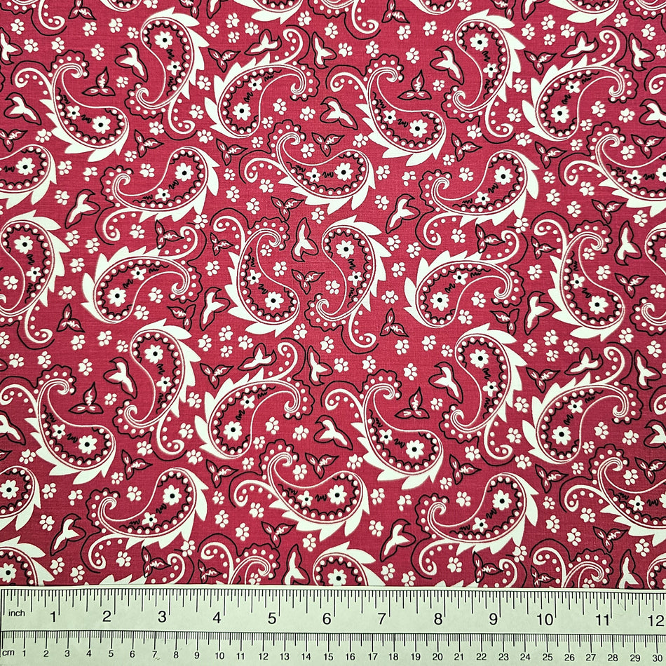 Paisley Dog Bandana Fabric by the Yard | Poly Cotton Blend Craft Fabric for Sewing, Quilting & Grooming Bandanas | Pre-Cut Available F7067