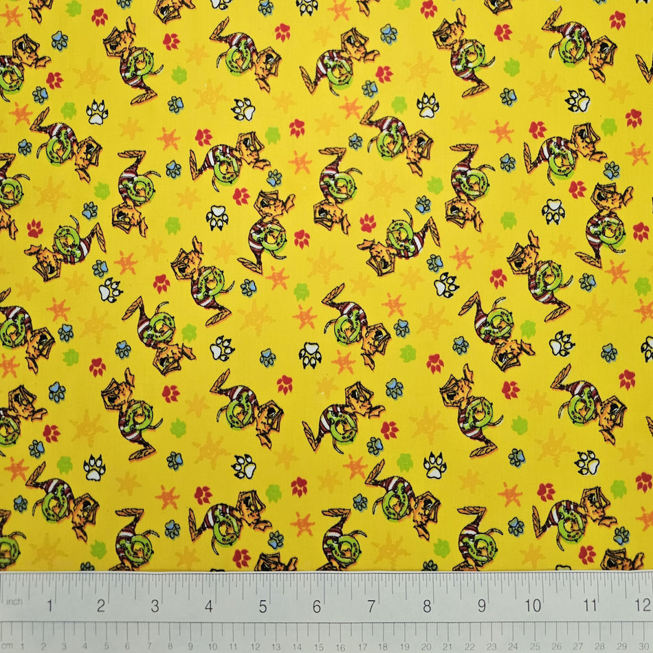 Spring / Summer Dog Bandana Fabric by the Yard | Poly Cotton Blend Craft Fabric for Sewing, Quilting & Grooming Bandanas | Pre-Cut Available F7072