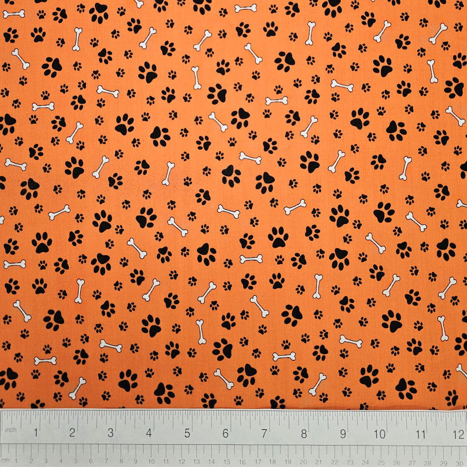 Paws & Bones Fabric by the Yard | Poly Cotton Blend Craft Fabric for Sewing, Quilting & Grooming Bandanas | Pre-Cut Available F7075