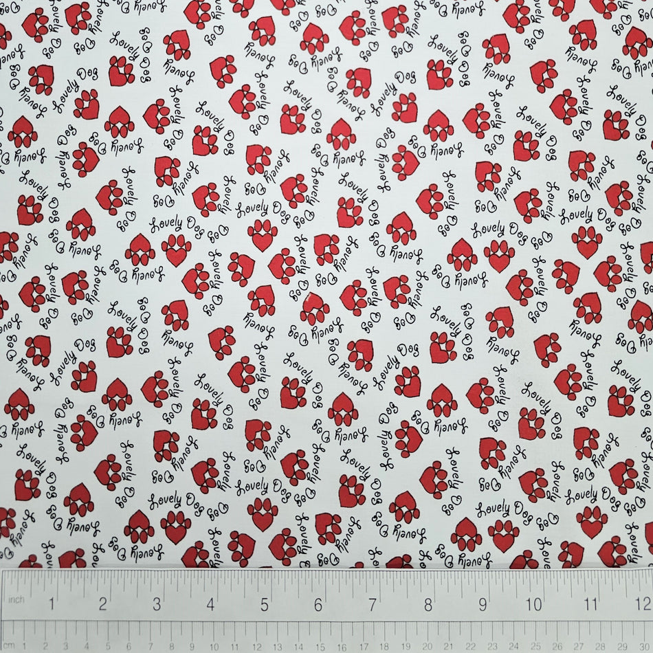 Valentine's Day Fabric by the Yard | Poly Cotton Blend Craft Fabric for Sewing, Quilting & Grooming Bandanas | Pre-Cut Available F7076
