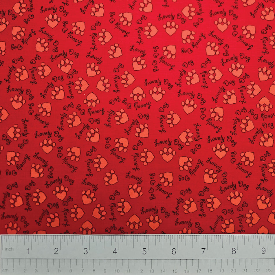 Valentine's Day Dog Bandana Fabric by the Yard | Poly Cotton Blend Craft Fabric for Sewing, Quilting & Grooming Bandanas | Pre-Cut Available F7080