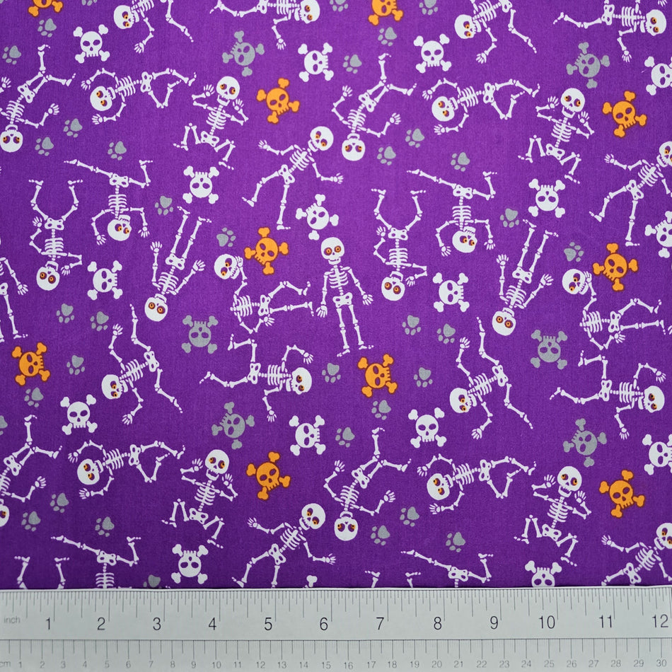 Halloween Dog Bandana Fabric by the Yard | Poly Cotton Blend Craft Fabric for Sewing, Quilting & Grooming Bandanas | Pre-Cut Available F7084