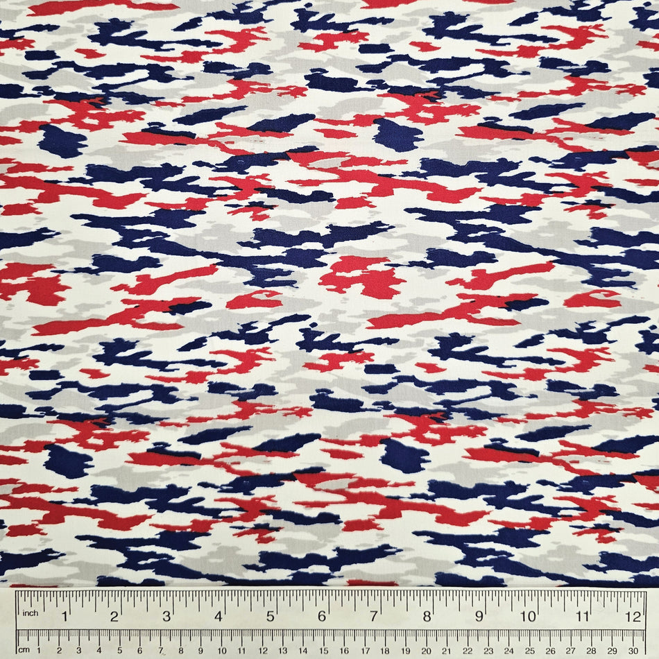 Patriotic Flag Dog Bandana Fabric by the Yard | Poly Cotton Blend Craft Fabric for Sewing, Quilting & Grooming Bandanas | Pre-Cut Available F7009