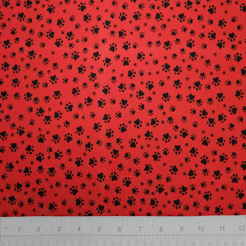 Paws N' Bones Dog Bandana Fabric by the Yard | Poly Cotton Blend Craft Fabric for Sewing, Quilting & Grooming Bandanas | Pre-Cut Available F7091