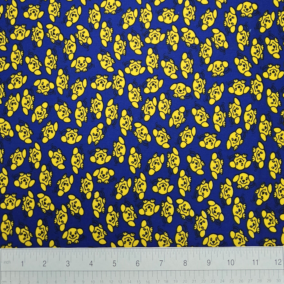 Doggie Dog Bandana Fabric by the Yard | Poly Cotton Blend Craft Fabric for Sewing, Quilting & Grooming Bandanas | Pre-Cut Available F7098