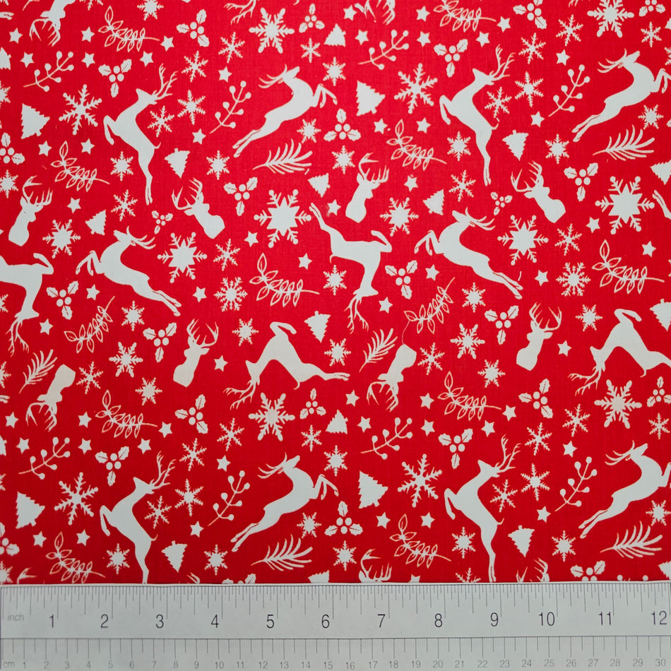 Christmas / Winter Dog Bandana Fabric by the Yard | Poly Cotton Blend Craft Fabric for Sewing, Quilting & Grooming Bandanas | Pre-Cut Available F7099