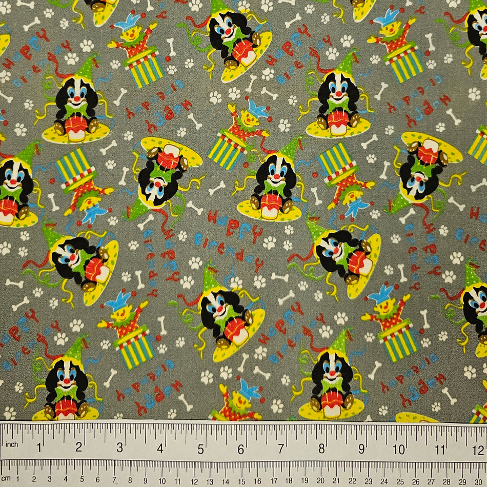 Birthday Dog Bandana Fabric by the Yard | Poly Cotton Blend Craft Fabric for Sewing, Quilting & Grooming Bandanas | Pre-Cut Available FA7011