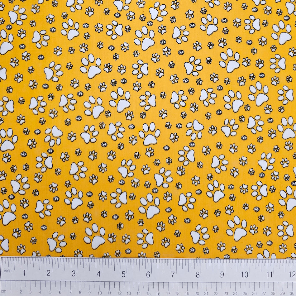Paws N' Bones Dog Bandana Fabric by the Yard | Poly Cotton Blend Craft Fabric for Sewing, Quilting & Grooming Bandanas | Pre-Cut Available F7044
