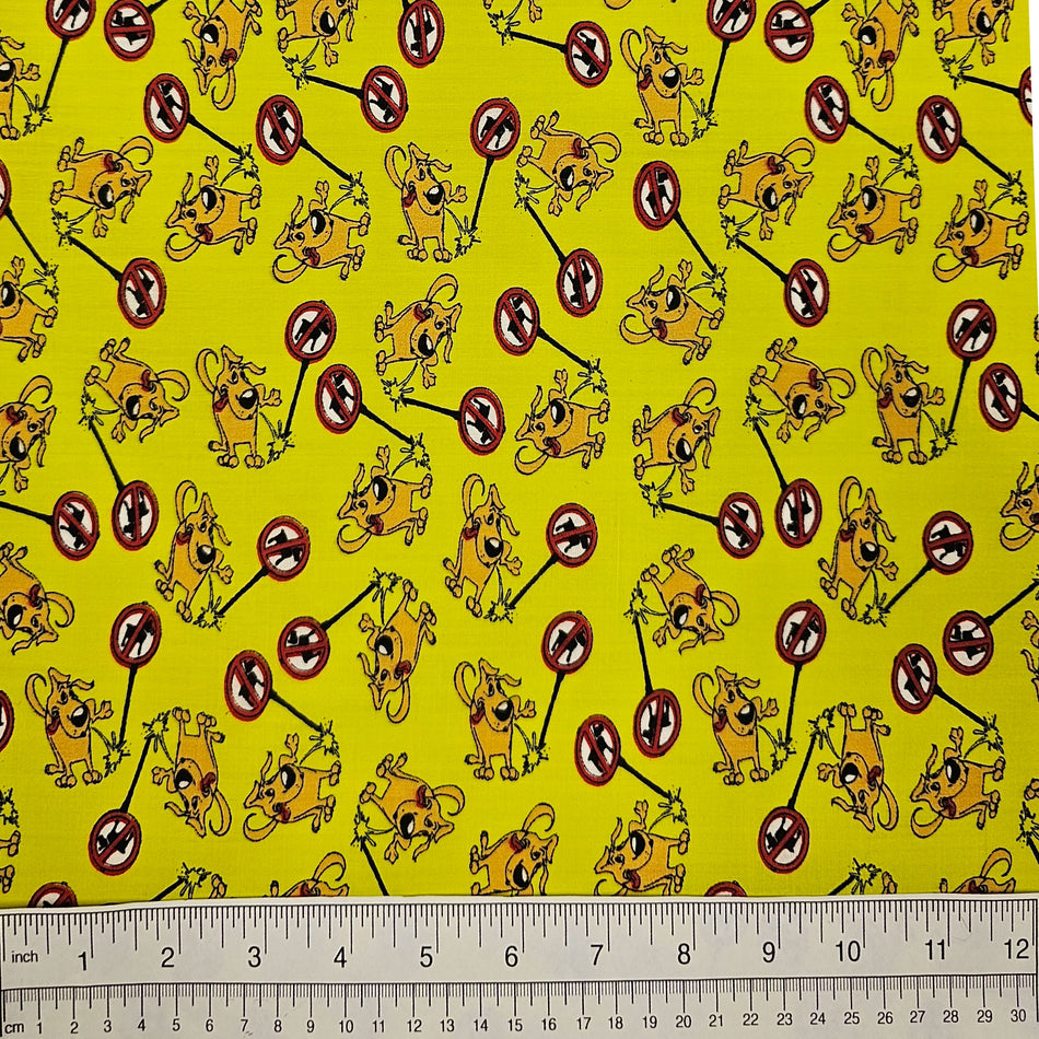 Doggie Dog Bandana Fabric by the Yard | Poly Cotton Blend Craft Fabric for Sewing, Quilting & Grooming Bandanas | Pre-Cut Available FA7055