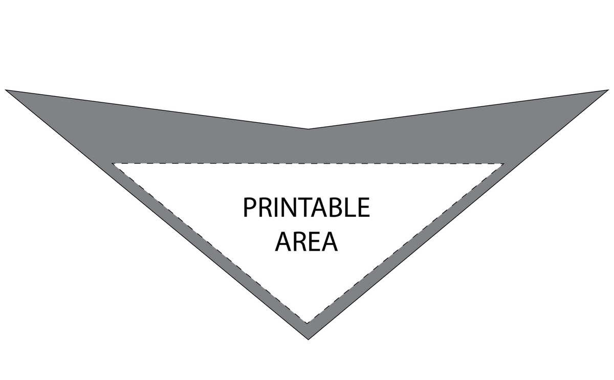 S3603 Black Logo Print, White Triangle Bandana