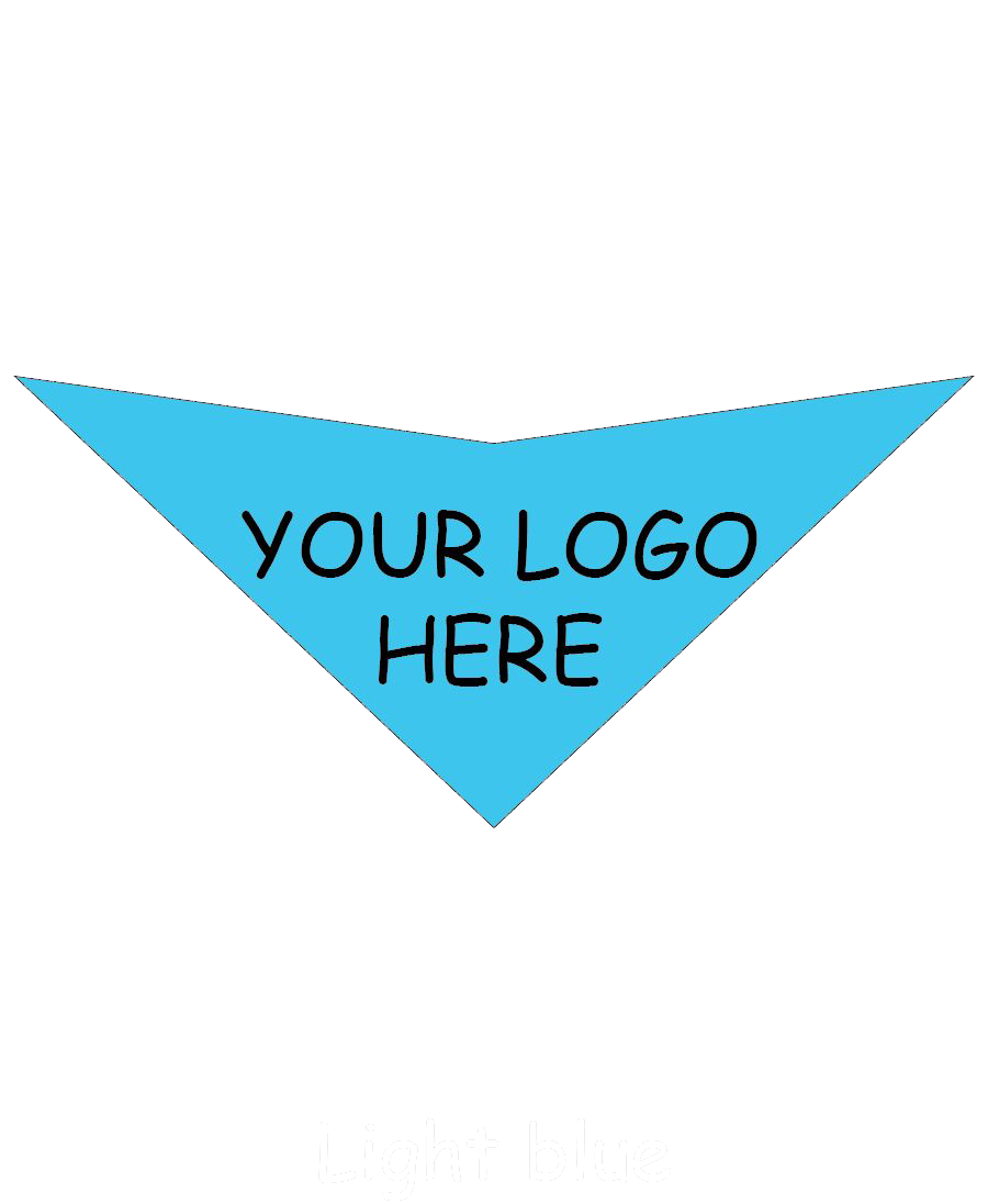 Black Logo Print, Light Blue Bandana | Tie-On Triangle Dog Bandana | Premium V-Neck Pet Bandana for Grooming, Style & Fashion S3607