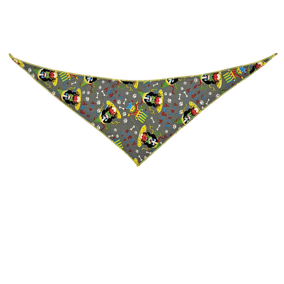Birthday Tie-On Triangle Dog Bandana | Premium V-Neck Pet Bandana for Grooming, Style & Fashion SA3011