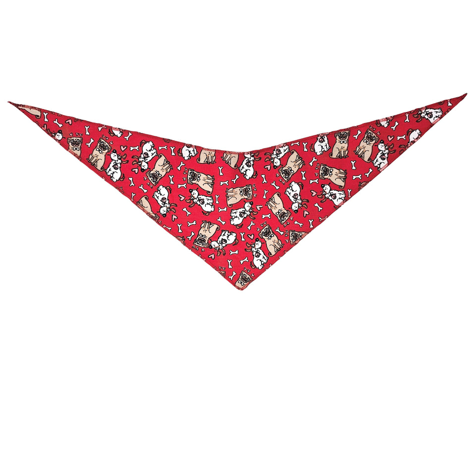 Valentine's Day Tie-On Triangle Dog Bandana | Premium V-Neck Pet Bandana for Grooming, Style & Fashion SA3072