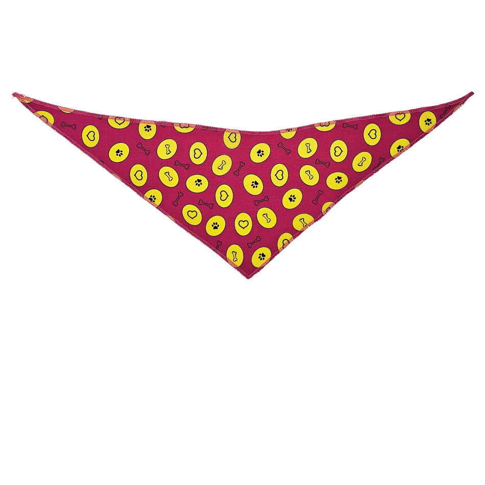 Paws & Bones Tie-On Triangle Dog Bandana | Premium V-Neck Pet Bandana for Grooming, Style & Fashion SA3080